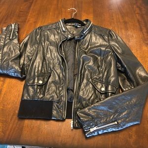 H&M Leather Bomber Jacket